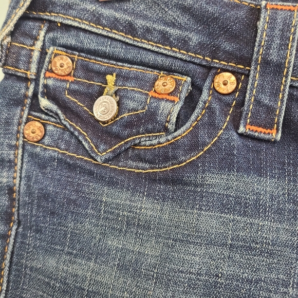 True Religion Dark Wash Denim Bermuda Shorts Size 25 - Picture 2 of 4